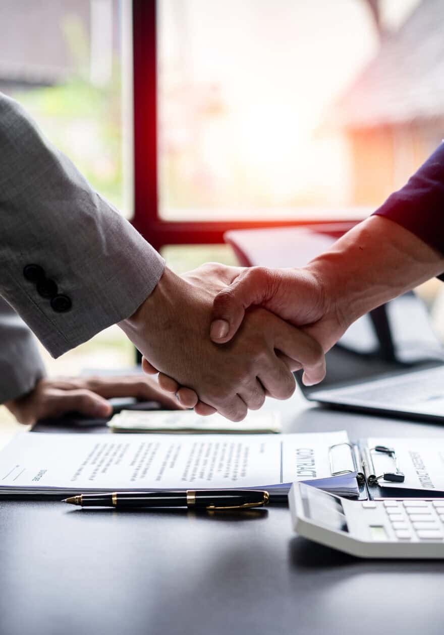 Successful handshake and real estate agreement